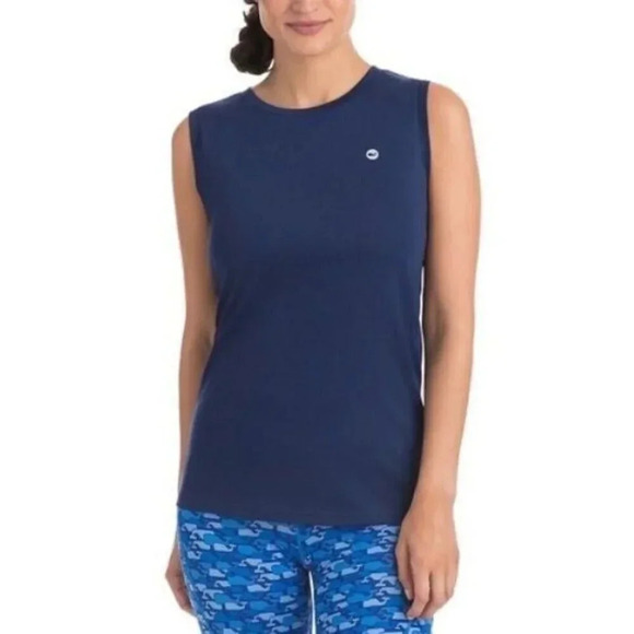 Vineyard Vines Women’s Keyhole Back Performance Tank Top in Deep Bay Sz XS - Picture 1 of 7